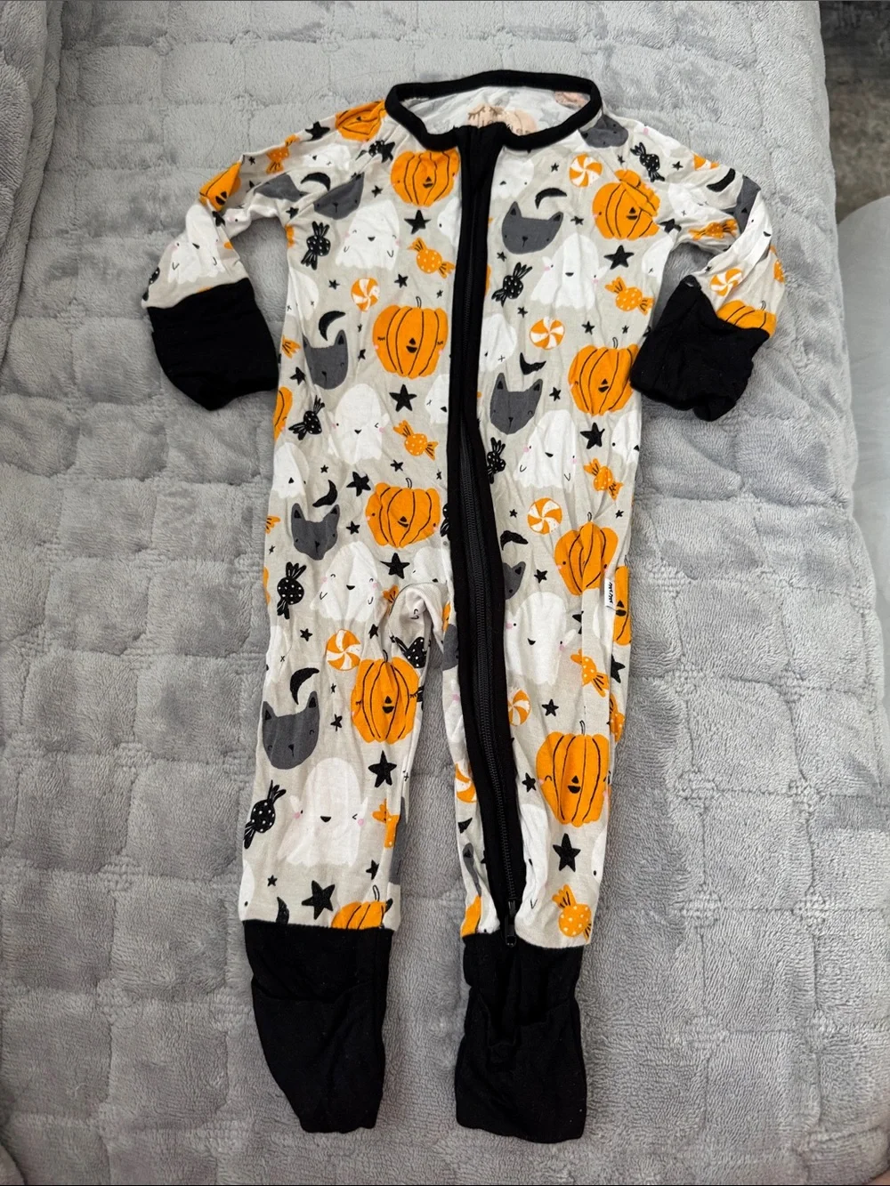 Little Sleepies Halloween Pumpkin & Ghost One-Piece Footed Pajamas newborn